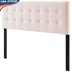 Lily Biscuit Tufted Velvet Headboard Full