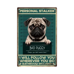 Putuo Decor 1pc Pug Dog Vintage Metal Tin Sign