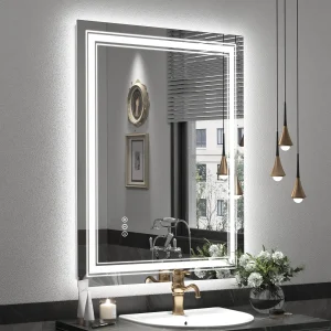LED Mirror for Bathroom Wall Anti-Fog, Shatter-Poof
