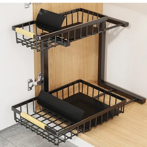 2-Tier Pull Out Cabinet Organizer Under Sink Storage Shelf